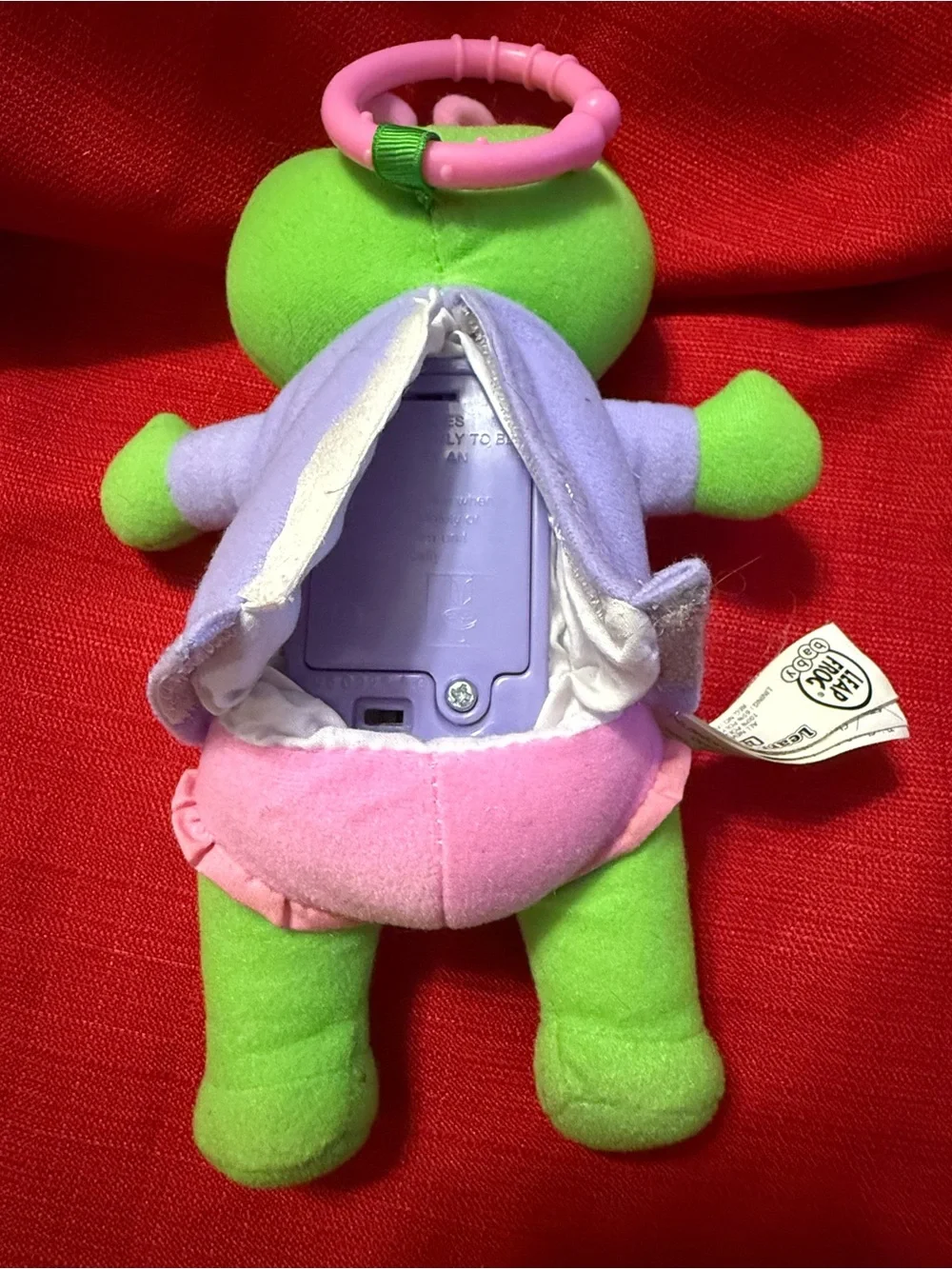 Plush Learning Frog Toy for Toddlers - Green & Purple